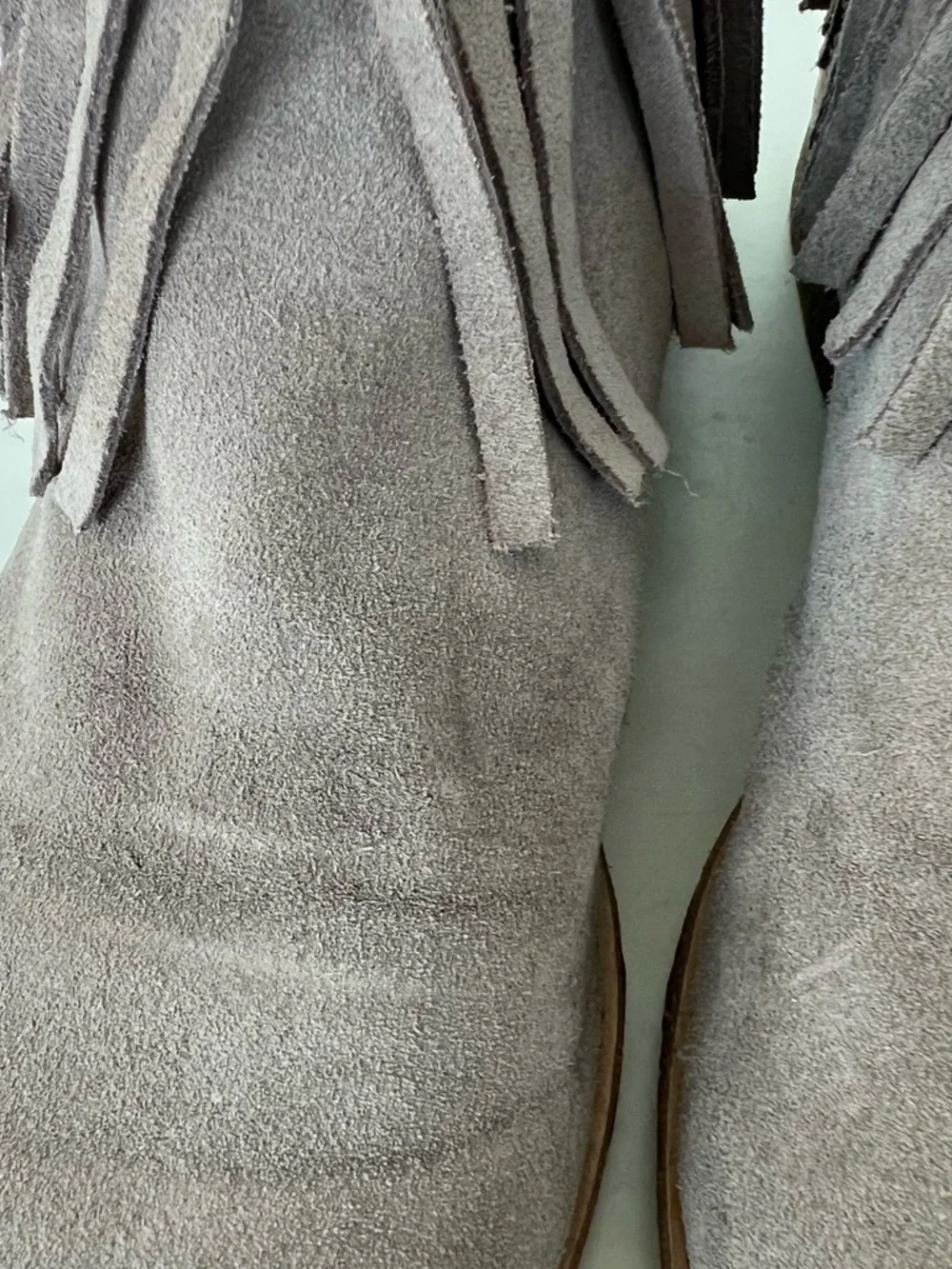 KATE SPADE New York Betsie Taupe Suede Fringes Booties Ankle Boots Sz 8 M